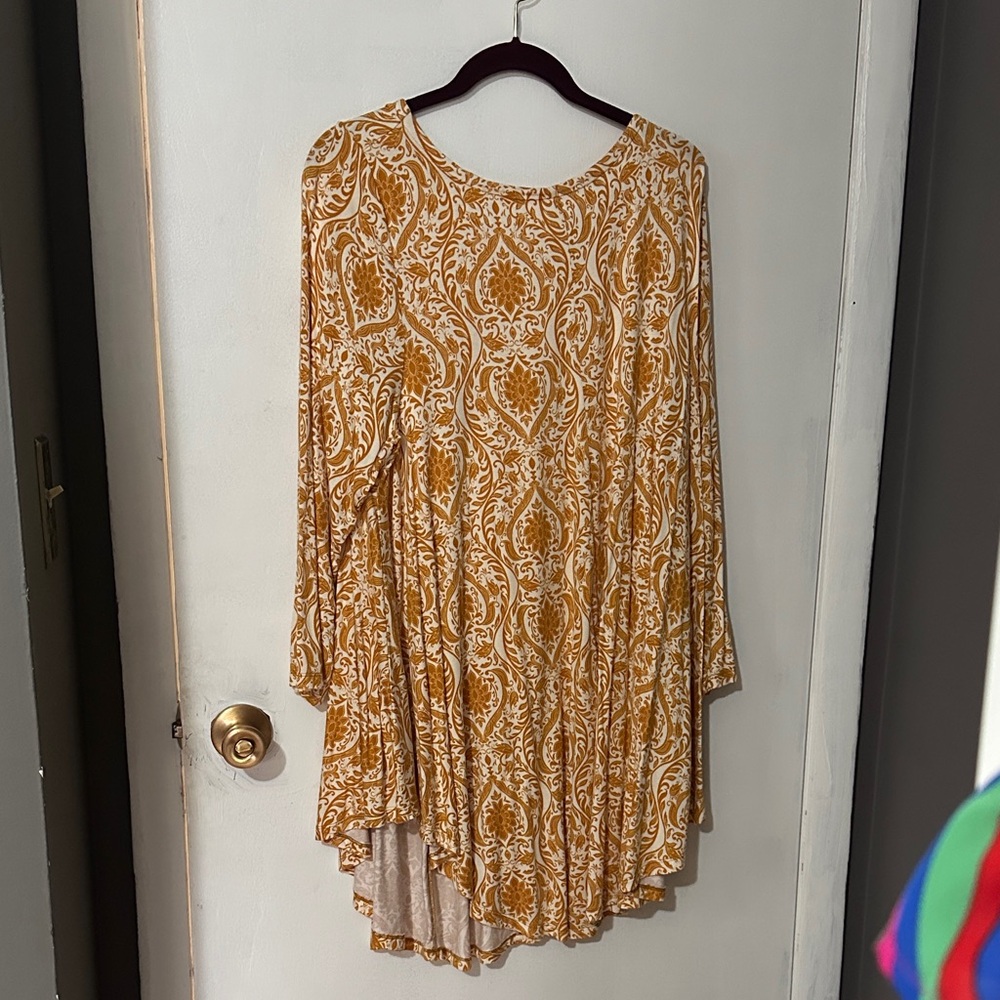 Roaman's Mustard Paisley Tunic